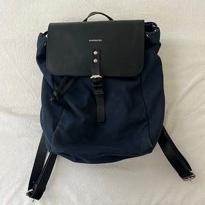 SANDQVIST canvas and leather laptop backpack